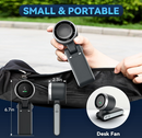 CPHUSA Portable Handheld Turbo Fan, 5-Gear Speed Rechargeable Battery, TurboTech Cooling, Strong Airflow, Quiet USB Mini Fan for Travel, Camping, Hiking, Outdoor Use – Black