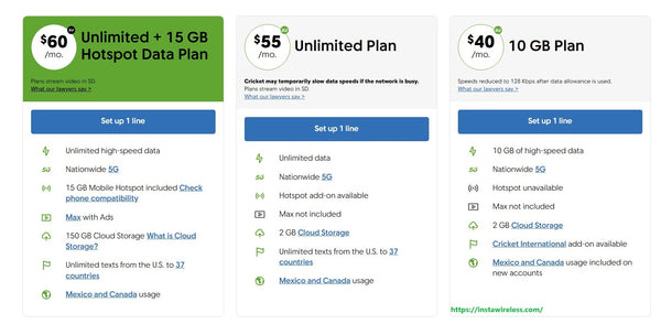 Cricket Wireless Service Plans Instawireless