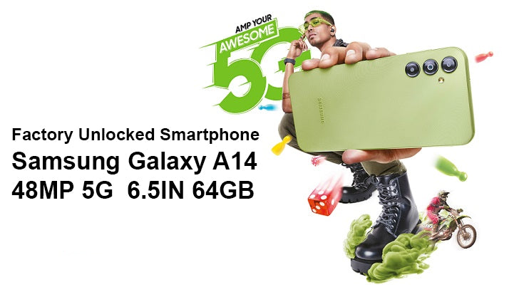 Factory Unlocked Smartphone Samsung Galaxy A14 48MP 5G  6.5IN 64GB Instawireless