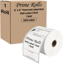 4×6 Direct Thermal Shipping Labels – 500 Labels (1 Roll) Water & Oil Resistant, Permanent Adhesive, Compatible with Zebra & Rollo Printers (Not for DYMO)