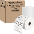 4×6 Direct Thermal Shipping Labels – 1000 Labels (500 per Roll, 2 Rolls) Water & Oil Resistant, Permanent Adhesive, Compatible with Zebra & Rollo Printers (Not for DYMO)