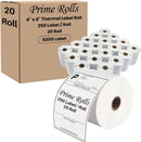 4×6 Direct Thermal Shipping Labels – 5000 Labels (250 per Roll, 20 Rolls) Permanent Adhesive, Thermal Coated, Compatible with Zebra & Rollo Printers (Not for DYMO)