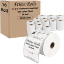 4×6 Direct Thermal Shipping Labels – 4000 Labels (250 per Roll, 16 Rolls) Commercial-Grade Adhesive, Moisture Resistant, Compatible with Zebra & Rollo Printers (Not for DYMO)