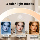 Rechargeable Travel Makeup Mirror with Lights, Portable Lighted Vanity Mirror with 10X Magnifying Mirror, 72 LED Lights, 1000mAh Battery, 3 Color Modes, Touch Dimmable Mirror for Desk & Travel