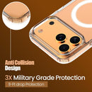 Protective Case for iPhone 17 Pro Max – TPU + Acrylic Hybrid, Military-Grade Drop Protection, Shock Absorption, Slim Profile, Textured Grip, Wireless Charging Compatible, Clear