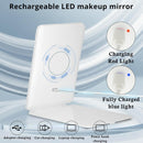 Rechargeable Travel Makeup Mirror with Lights, Portable Lighted Vanity Mirror with 10X Magnifying Mirror, 72 LED Lights, 1000mAh Battery, 3 Color Modes, Touch Dimmable Mirror for Desk & Travel