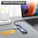 CPHUSA USB-C Hub 7-in-1 Multiport Adapter – 4K@30Hz HDMI, USB 3.0, USB 2.0, 100W PD Charging, SD/TF Card Reader – USB-C Docking Station for MacBook Pro/Air, Chromebook, Dell, HP & Type-C Devices