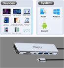 CPHUSA USB-C Hub 7-in-1 Multiport Adapter – 4K@30Hz HDMI, USB 3.0, USB 2.0, 100W PD Charging, SD/TF Card Reader – USB-C Docking Station for MacBook Pro/Air, Chromebook, Dell, HP & Type-C Devices