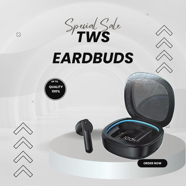 CPHUSA TWS Earbuds Bluetooth 5.3 Wireless Headphones with Hi-Fi Stereo Sound & Deep Bass - LED Charging Case, Immersive Audio, Secure Fit - Black