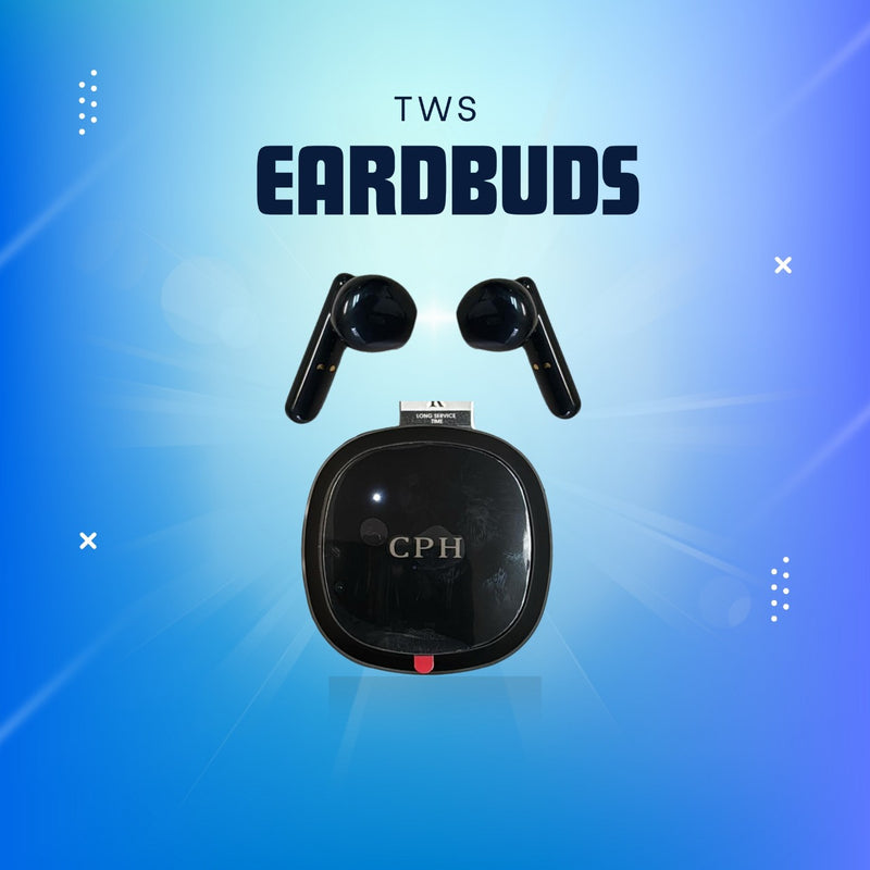 CPHUSA TWS Earbuds Bluetooth 5.3 Wireless Headphones with Hi-Fi Stereo Sound & Deep Bass - LED Charging Case, Immersive Audio, Secure Fit - Black