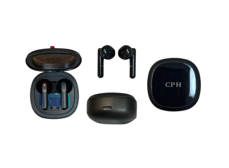 CPHUSA TWS Earbuds Bluetooth 5.3 Wireless Headphones with Hi-Fi Stereo Sound & Deep Bass - LED Charging Case, Immersive Audio, Secure Fit - Black